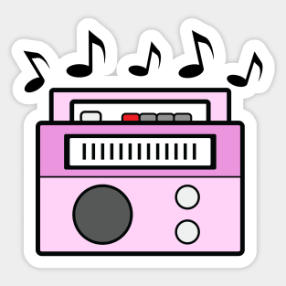 Vintage Transistor Radio - Vector Illustration Sticker